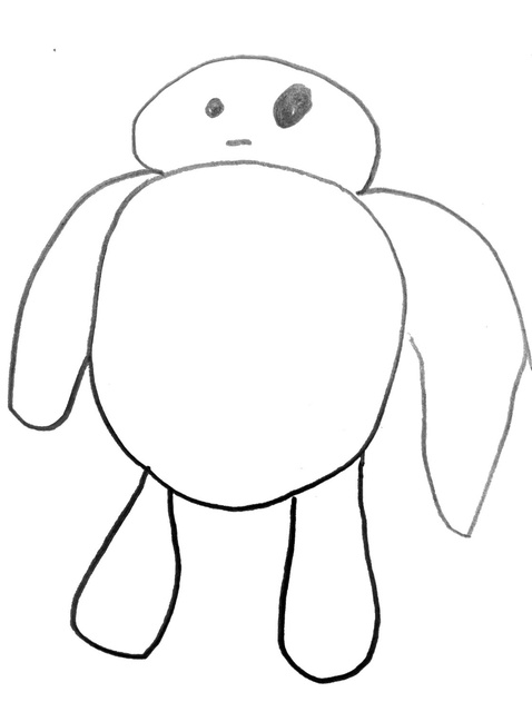 A doodle of a Boulder Brother, a living mass of stone!