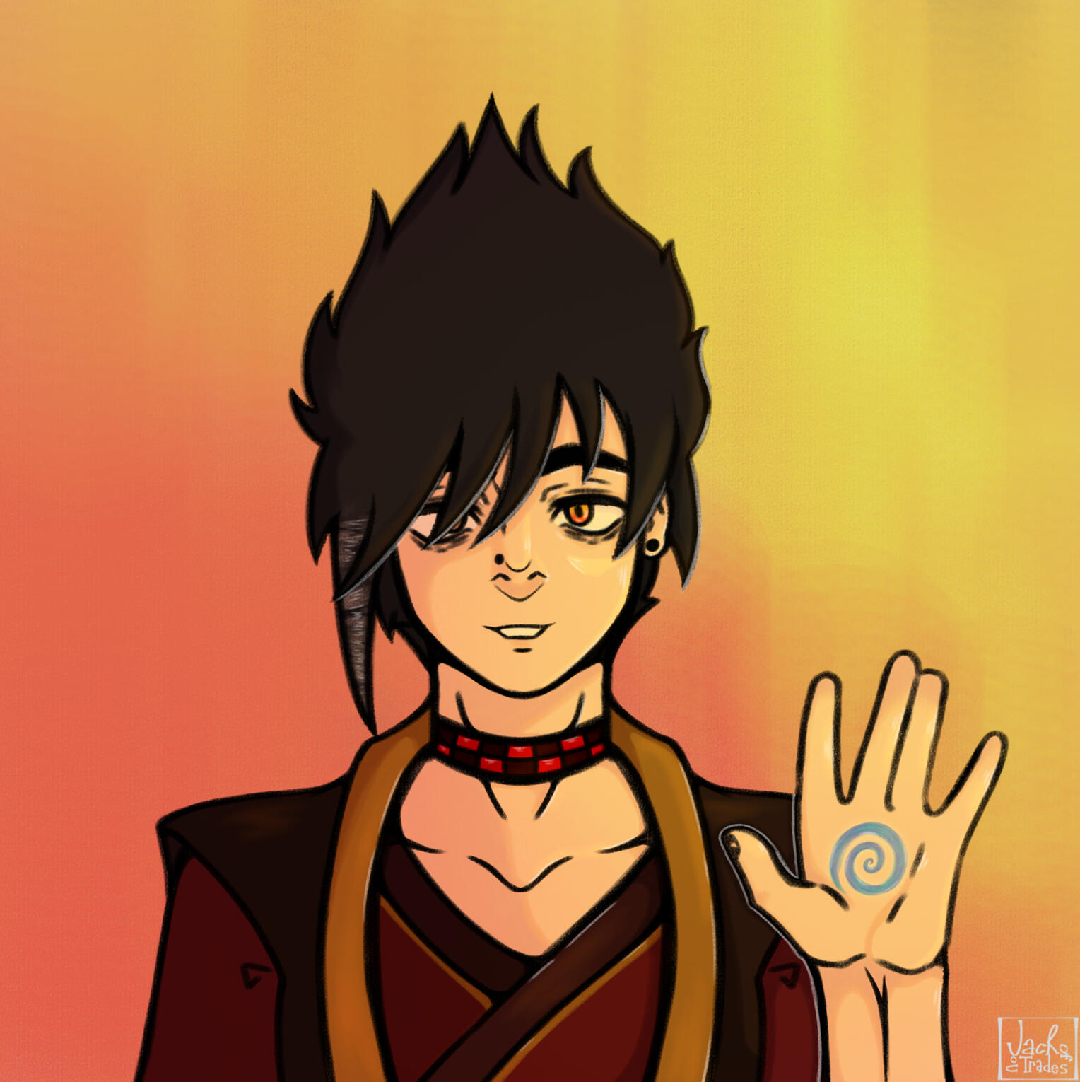 Art of Wolfsbane dressed as Zuko from Avatar by JackOfNoTrades