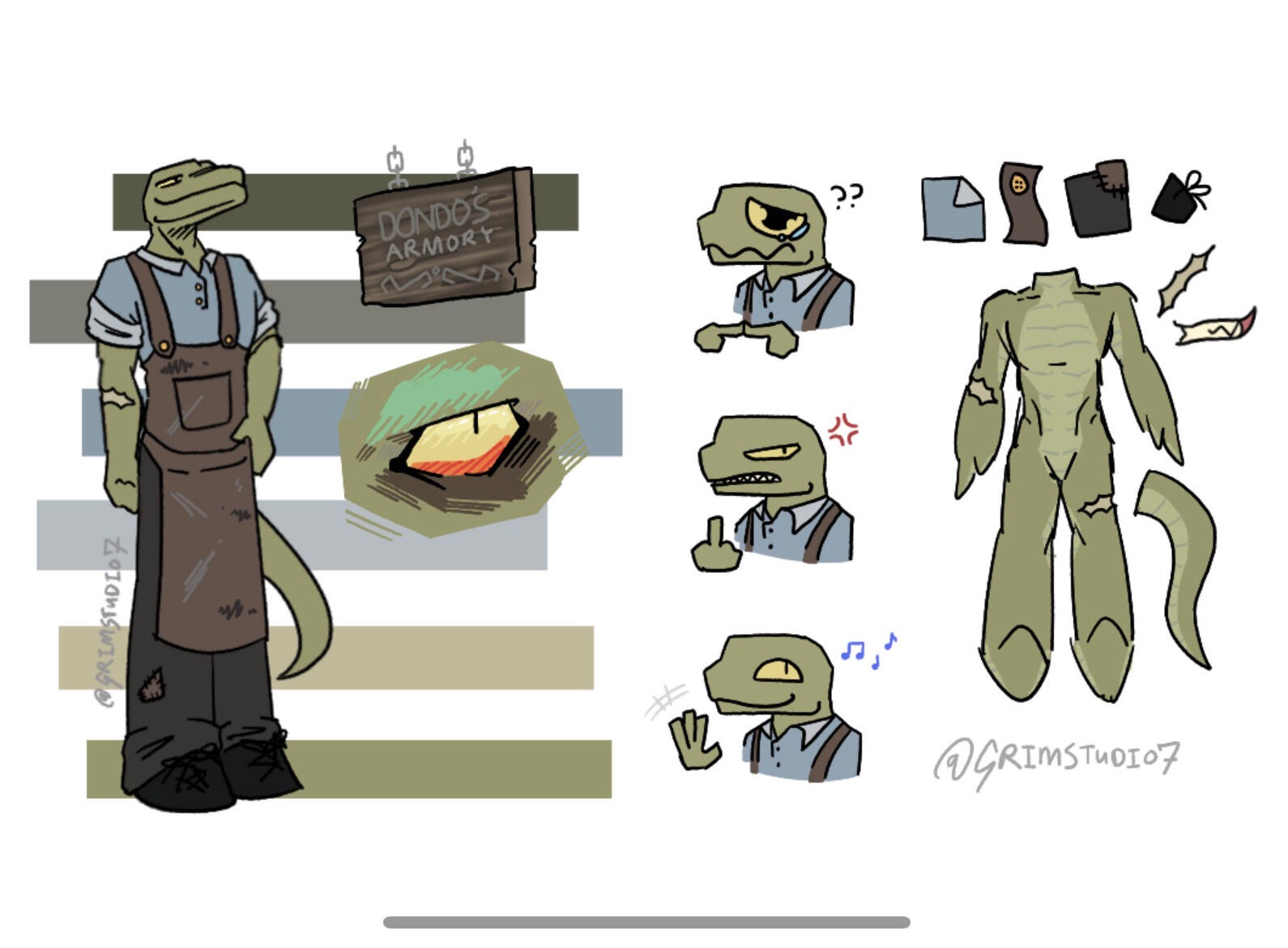 Art of Dondo and his blacksmith shop, by Grim Studio 7!