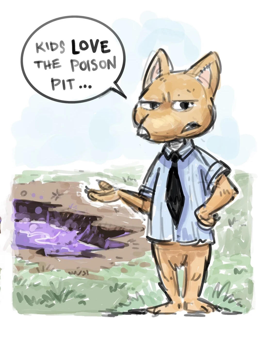 Mitts, the foxfolk merchant, near the Poison Pit, by Sham Nelson!